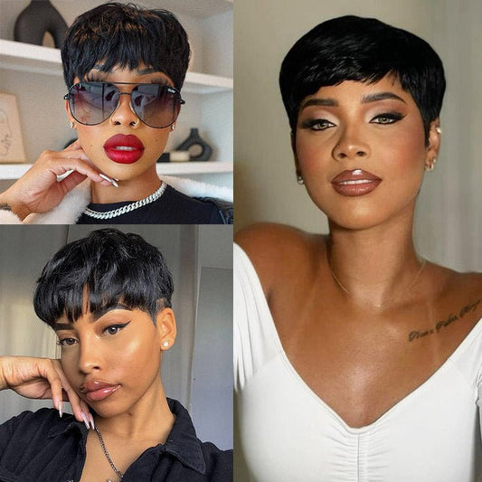 Glueless Pixie Cut Human Hair Wig Hot Boss Lady Short Wig