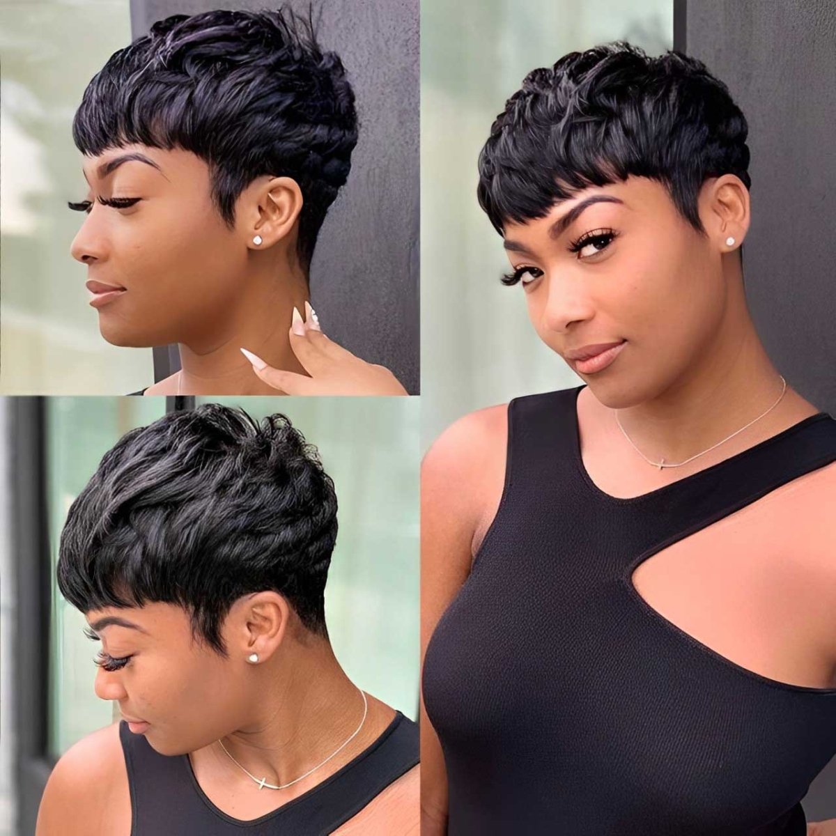 Glueless Pixie Cut Human Hair Wig Hot Boss Lady Short Wig