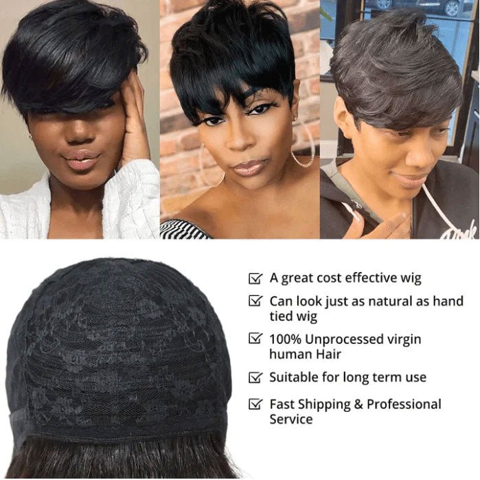 Glueless Pixie Cut Human Hair Wig Hot Boss Lady Short Wig