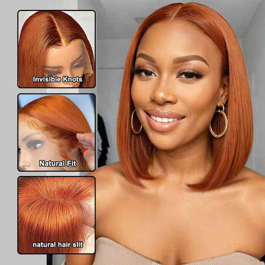 13 x4 Lace Orange Ginger Bob Wig