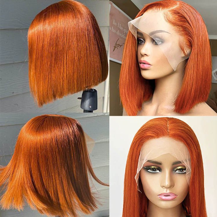 13 x4 Lace Orange Ginger Bob Wig