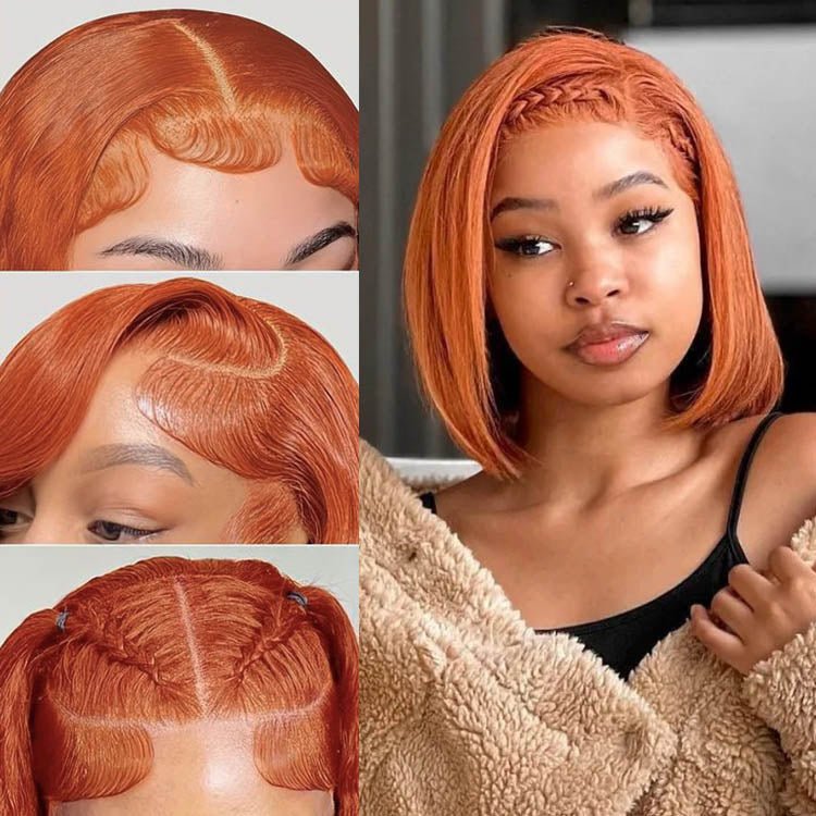 13 x4 Lace Orange Ginger Bob Wig