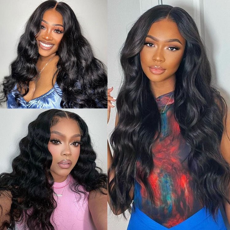 4x4 Body Wave Peruvian Human Hair Wigs With Baby Hair For Black Women