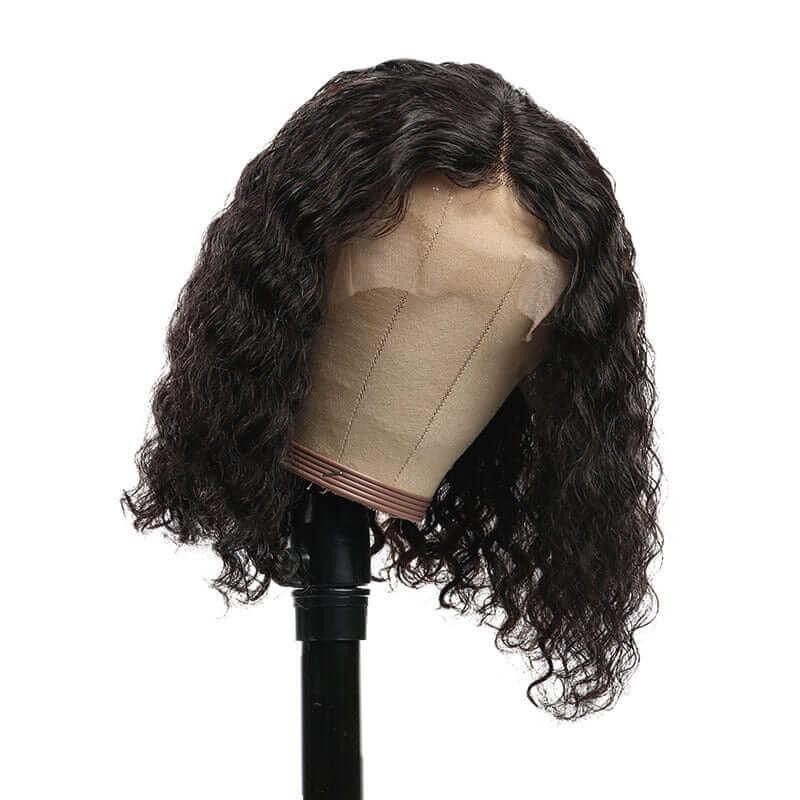 Water Wave Bob Wig 4x4 Lace Closure Human Hair Wigs Brazilian Hair