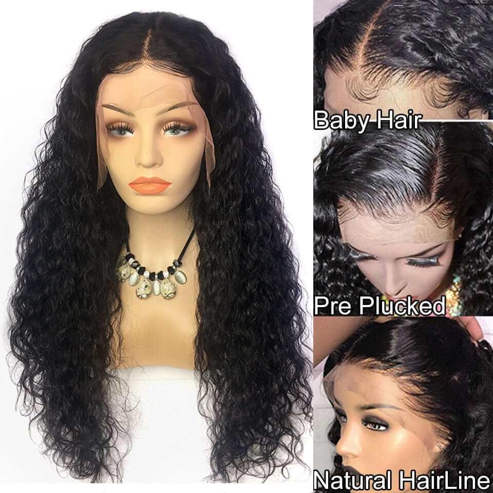 Water Wave Ear to Ear Lace Front Wig Pre Plucked 13x4 Lace Wigs Natural Hairline Brazilian Hair