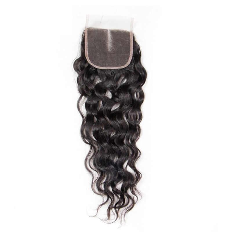 Water Wave Human Hair 4x1 T Part Lace Closure Only With Baby Hair