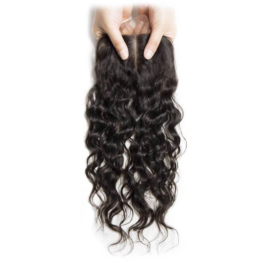 Water Wave Human Hair 4x1 T Part Lace Closure Only With Baby Hair