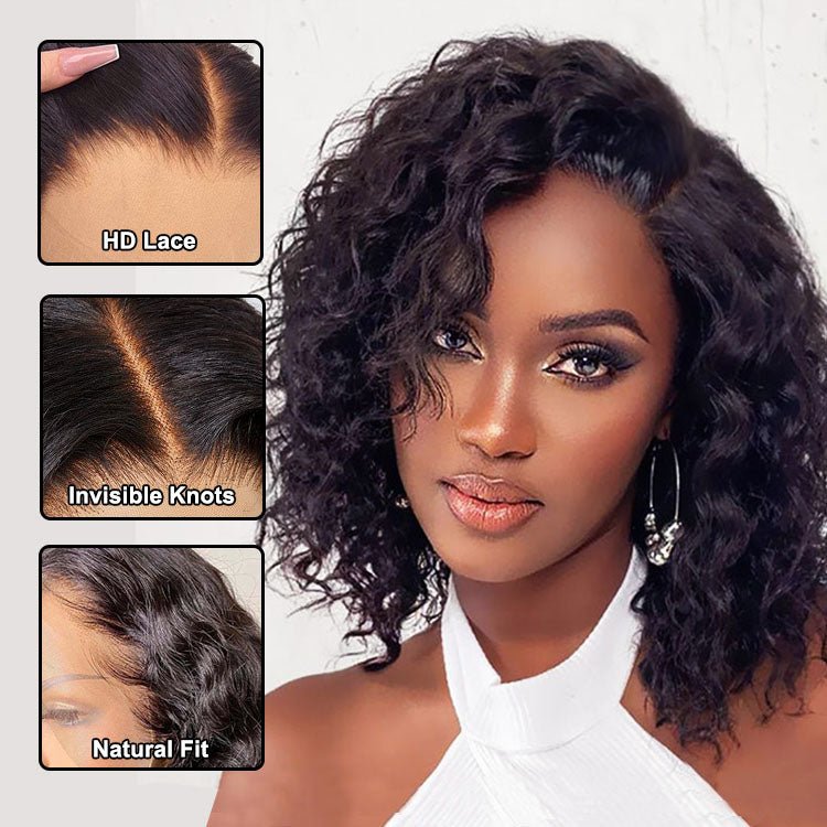 Worth Having-Superlove 12 Inch Glueless Water HD lace human hair Anti-slip tape breathable Cap bob wig