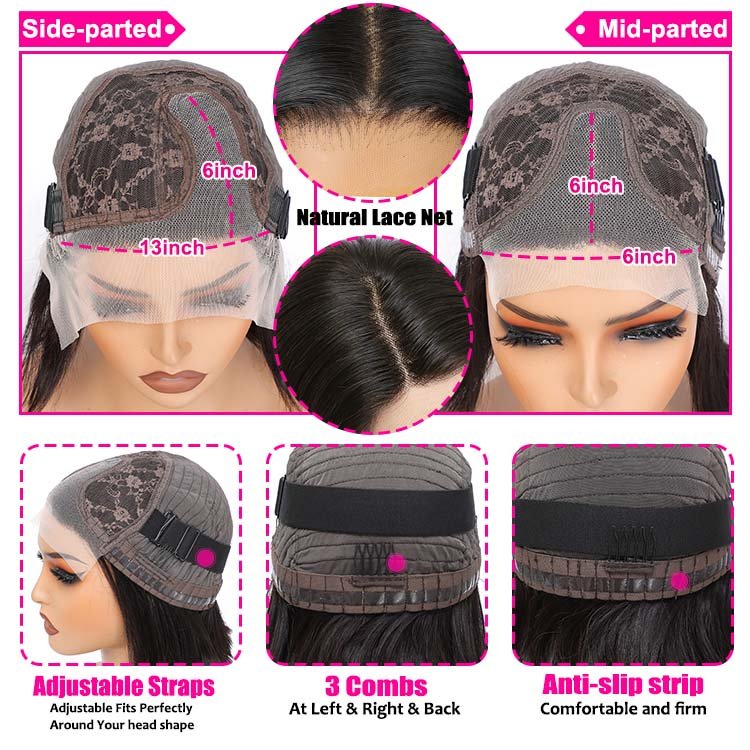 Worth Having Glueless Straight HD lace human hair Anti-slip tape breathable Cap bob wig